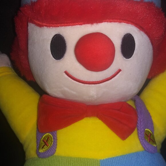 Red Hair Clown Stuffed Plush Corduroy Pants Purple Polka Dot Hat 16 Inch Toy - Picture 2 of 6